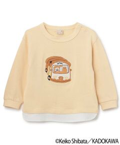 petit main / プティマイン Tシャツ | 【パンどろぼう】アップリケ長袖Tシャツ