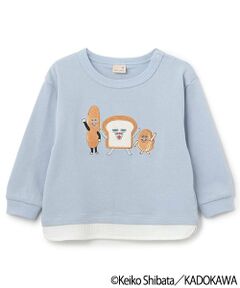 petit main / プティマイン Tシャツ | 【パンどろぼう】アップリケ長袖Tシャツ