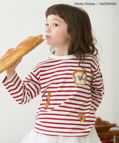 petit main / プティマイン Tシャツ | 【パンどろぼう】ボーダーモチーフ長袖Tシャツ