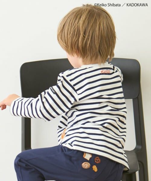 petit main / プティマイン Tシャツ | 【パンどろぼう】ボーダーモチーフ長袖Tシャツ | 詳細1