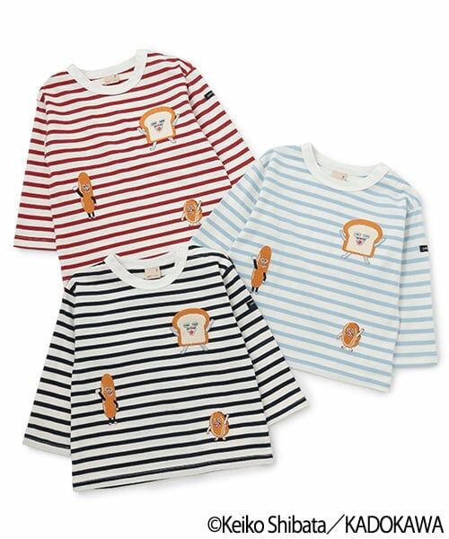 petit main / プティマイン Tシャツ | 【パンどろぼう】ボーダーモチーフ長袖Tシャツ | 詳細18