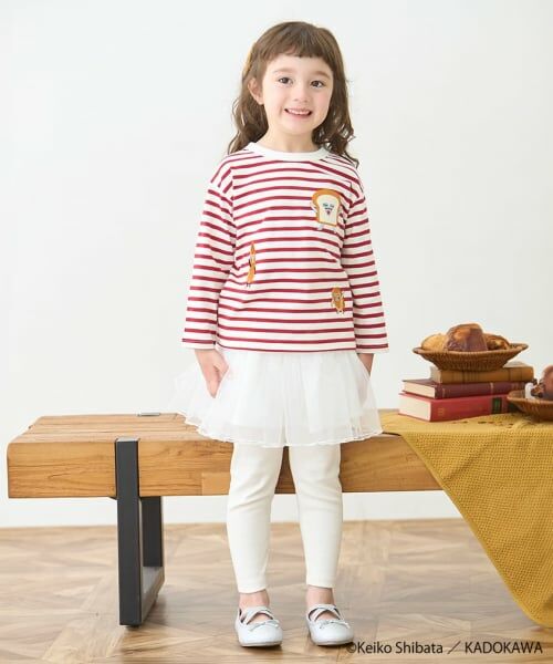 petit main / プティマイン Tシャツ | 【パンどろぼう】ボーダーモチーフ長袖Tシャツ | 詳細3