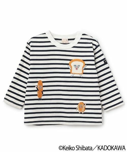 petit main / プティマイン Tシャツ | 【パンどろぼう】ボーダーモチーフ長袖Tシャツ | 詳細5