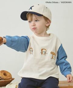 petit main / プティマイン Tシャツ | 【パンどろぼう】袖布帛Tシャツ