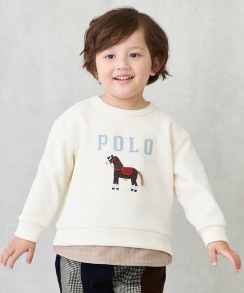 petit main / プティマイン スウェット | 【POLO BCS】アップリケトレーナー（オフ ホワイト）