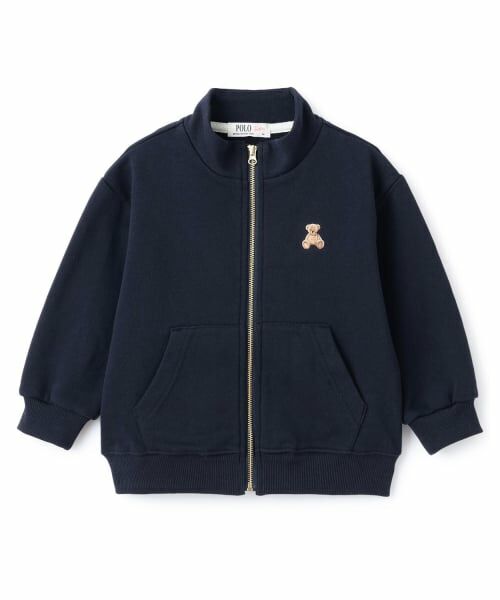 petit main / プティマイン カーディガン・ボレロ | 【POLO BCS】ジップハオリ（紺）