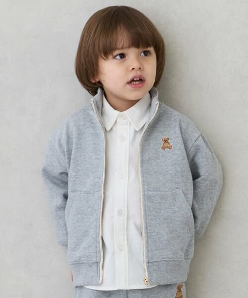 petit main / プティマイン カーディガン・ボレロ | 【POLO BCS】ジップハオリ（トップ グレー）