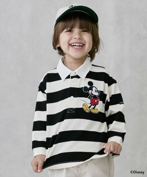 petit main / プティマイン Tシャツ | 【Disney】【リンク】ラガー長袖Tシャツ（紺）