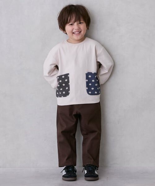 petit main / プティマイン Tシャツ | 【オーガニック】ポケット長袖Tシャツ | 詳細1