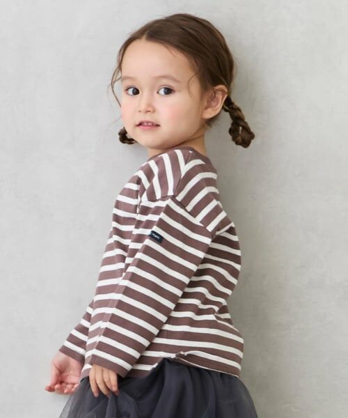 petit main / プティマイン Tシャツ | 【GOODPRICE/食品防汚】ボーダー長袖T | 詳細2