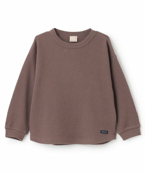 petit main / プティマイン Tシャツ | 【GOODPRICE】ワッフル長袖Tシャツ（モカ茶）
