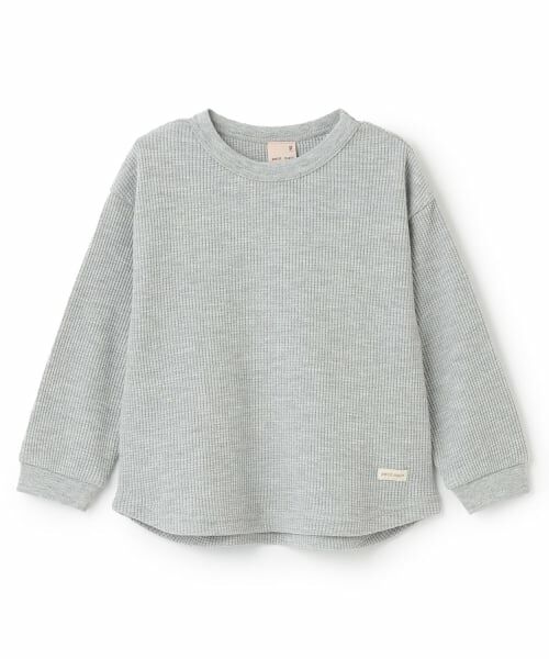 petit main / プティマイン Tシャツ | 【GOODPRICE】ワッフル長袖Tシャツ（トップ グレー）