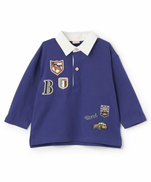 petit main / プティマイン Tシャツ | ワッペンラガーシャツTシャツ（パープル）