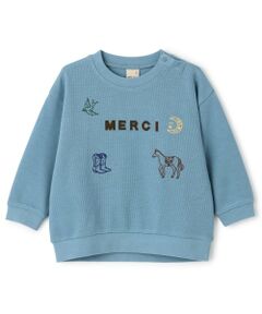 petit main / プティマイン Tシャツ | ロゴモチーフ接結長袖Tシャツ