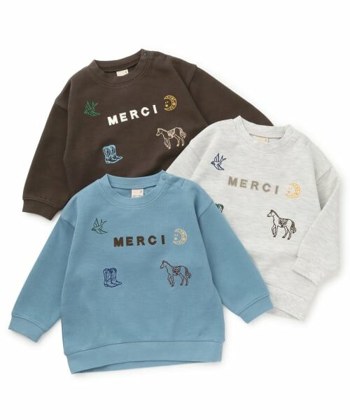 petit main / プティマイン Tシャツ | ロゴモチーフ接結長袖Tシャツ | 詳細15