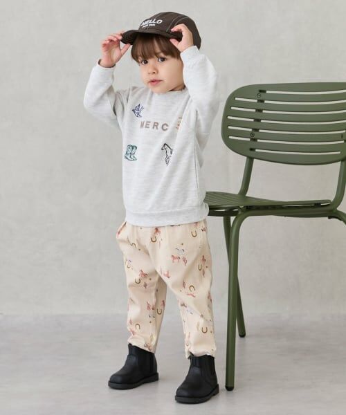 petit main / プティマイン Tシャツ | ロゴモチーフ接結長袖Tシャツ | 詳細4