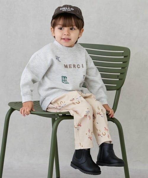 petit main / プティマイン Tシャツ | ロゴモチーフ接結長袖Tシャツ | 詳細5