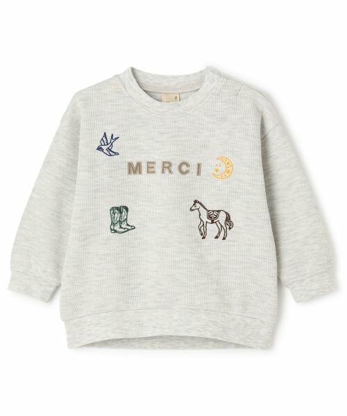 petit main / プティマイン Tシャツ | ロゴモチーフ接結長袖Tシャツ | 詳細6