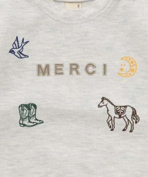 petit main / プティマイン Tシャツ | ロゴモチーフ接結長袖Tシャツ | 詳細9