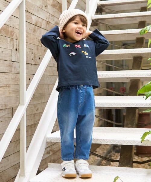 petit main / プティマイン Tシャツ | 働く車刺しゅう長袖Tシャツ | 詳細4