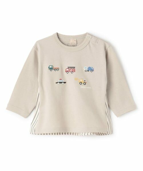 petit main / プティマイン Tシャツ | 働く車刺しゅう長袖Tシャツ | 詳細5