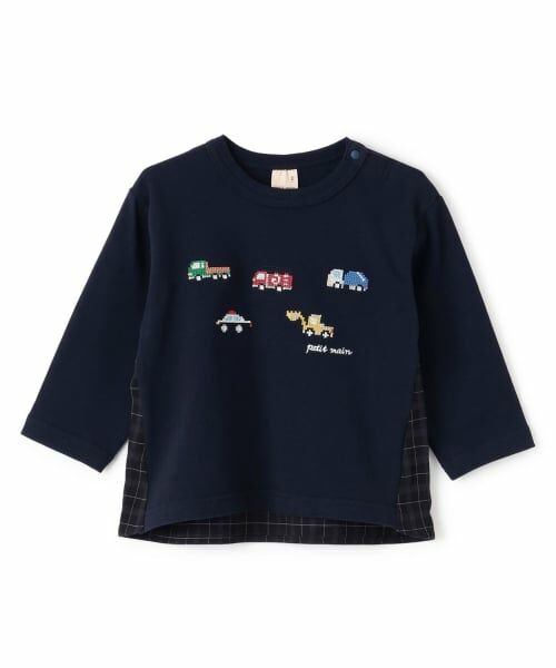 petit main / プティマイン Tシャツ | 働く車刺しゅう長袖Tシャツ | 詳細6