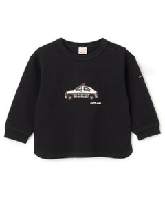 petit main / プティマイン Tシャツ | 働く車アップリケ接結長袖Tシャツ