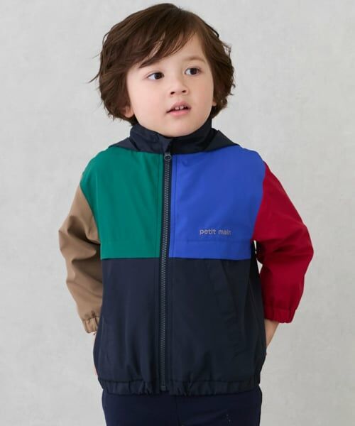 petit main / プティマイン ブルゾン | 【撥水加工】切替ウィンブレ（レインボー）