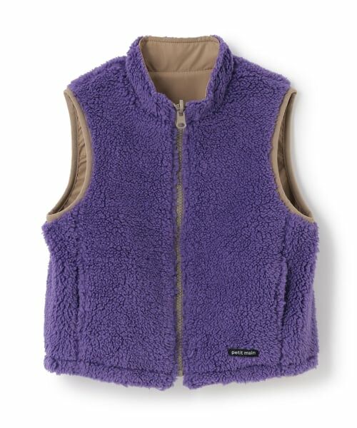 petit main / プティマイン ダウンジャケット・ベスト | 【洗える】無地×ボアリバーシブルベスト | 詳細10