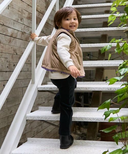 petit main / プティマイン ダウンジャケット・ベスト | 【洗える】無地×ボアリバーシブルベスト | 詳細2