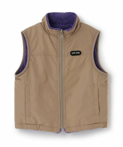 petit main / プティマイン ダウンジャケット・ベスト | 【洗える】無地×ボアリバーシブルベスト | 詳細4
