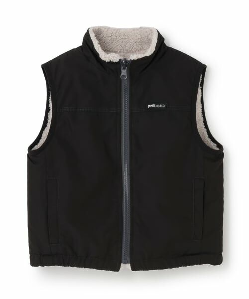 petit main / プティマイン ダウンジャケット・ベスト | 【洗える】無地×ボアリバーシブルベスト | 詳細6