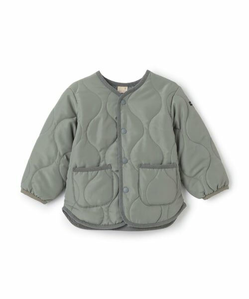 petit main / プティマイン ブルゾン | 【リンク/撥水加工】キルティングジャケット（薄カーキ）