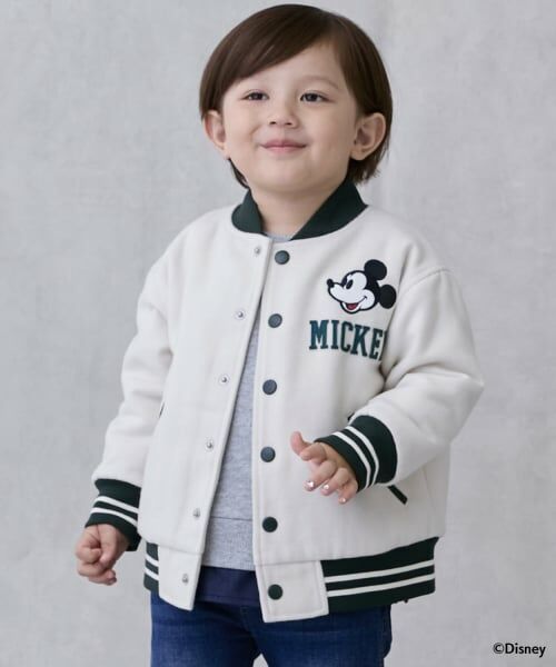 petit main / プティマイン ブルゾン | 【Disney/リンク/洗える】スタジャン（アイボリー）