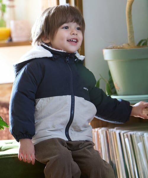 petit main / プティマイン ブルゾン | 【洗える】リバーシブル切替ブルゾン（紺）