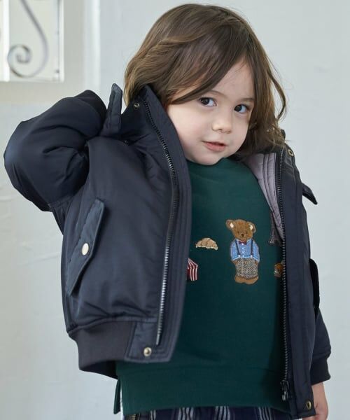 petit main / プティマイン ブルゾン | 【洗える】MA1風フード取外ジャケット | 詳細3