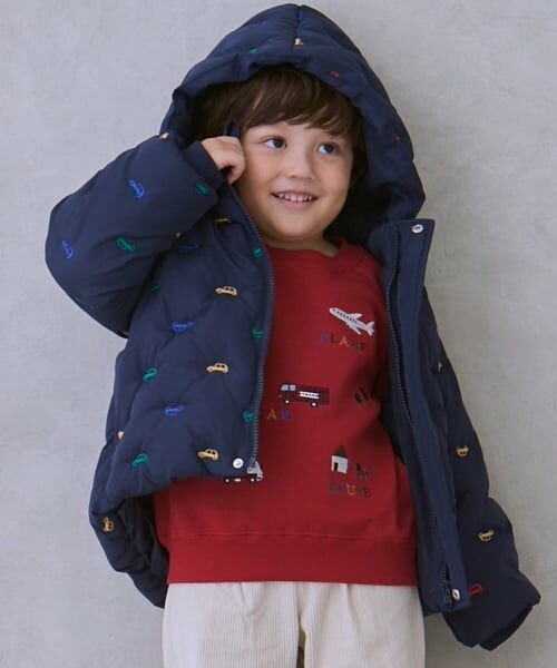 petit main / プティマイン ブルゾン | 【リンク/洗える】アソート刺しゅう中綿ジャケット | 詳細1