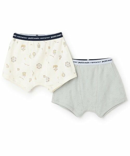 petit main / プティマイン ショーツ | 【弱酸性】ボクサーパンツ2P（薄カーキ）