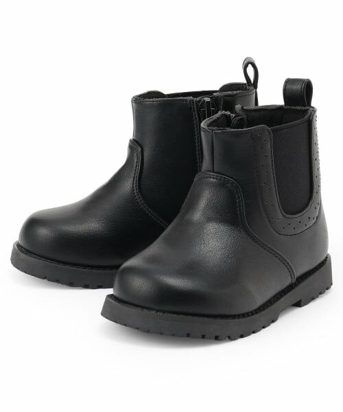 petit main / プティマイン ブーツ（ショート丈） | サイドゴアブーツ（黒）