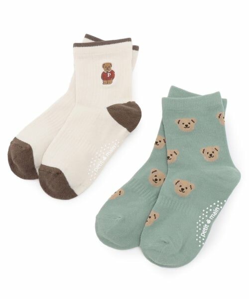 petit main / プティマイン ソックス | くまソックス2P(生成)
