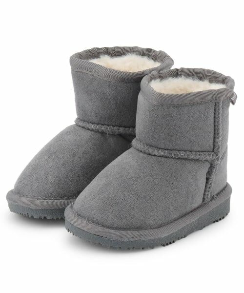 petit main / プティマイン ブーツ（ショート丈） | 【撥水】ムートンブーツ（ブルー グレー）