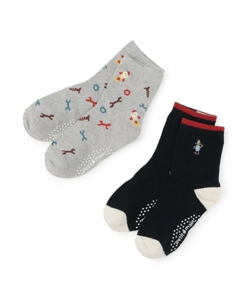 petit main / プティマイン ソックス | BOYSアソートソックス2P（紺）