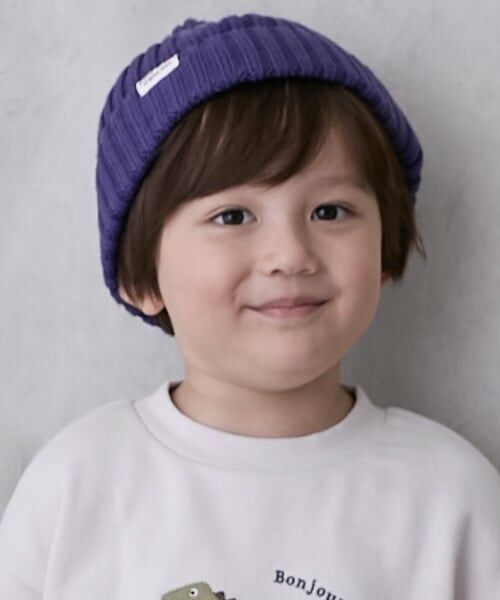 petit main / プティマイン ニットキャップ | ベーシックニット帽（パープル）
