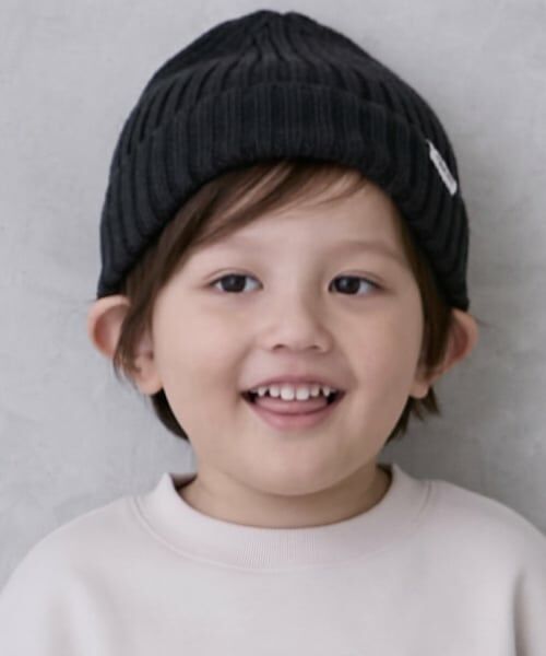 petit main / プティマイン ニットキャップ | ベーシックニット帽（チャコール）
