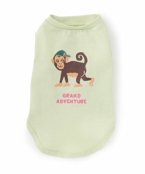 petit main / プティマイン その他 | 【DOG/接触冷感】動物プリントタンク（イエロー グリーン）