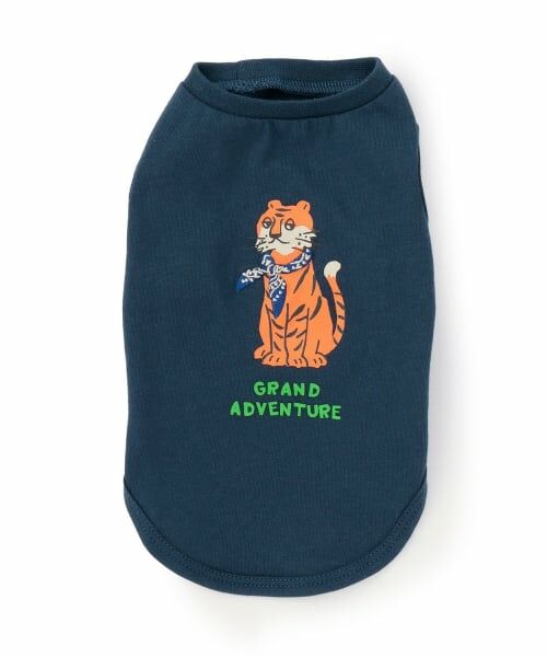 petit main / プティマイン その他 | 【DOG/接触冷感】動物プリントタンク（インク ブルー）