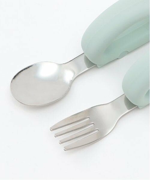 petit main / プティマイン ベビー・キッズグッズ | にぎりやすいシリコンカトラリーセット/L | 詳細1