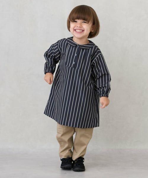 petit main / プティマイン その他 | 【撥水加工】エプロンスモック/L（紺）