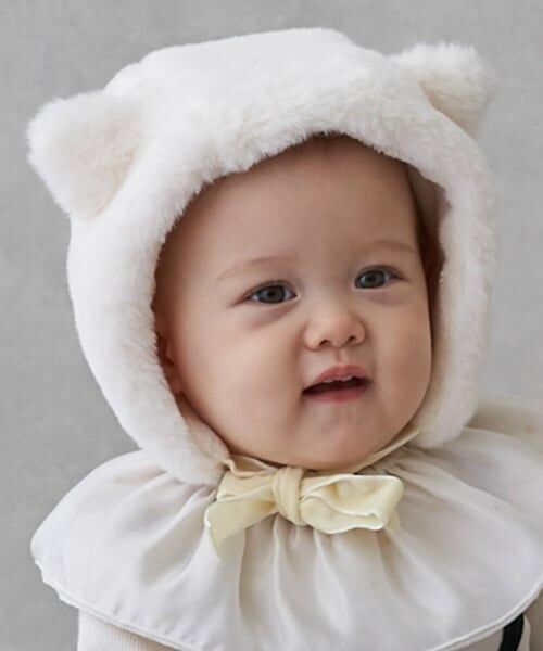 petit main / プティマイン ベビー・キッズグッズ | もこもこねこキャップ（アイボリー）