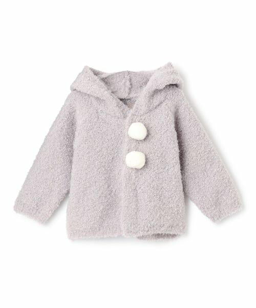 petit main / プティマイン ベビー・キッズウエア | ねこニットカーディガン（ライト グレー）